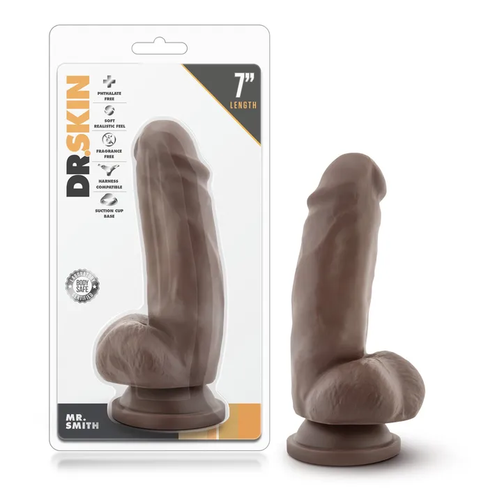 Blush Novelties Female Sex Toys Dr Skin Mr Smith 6 Dildo With Suction Cup Chocolate