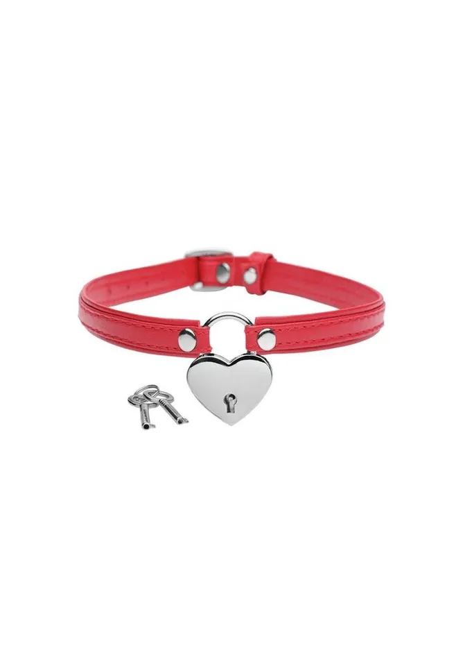 Master Series Female Sex Toys Master Series Heart Lock Choker with Keys