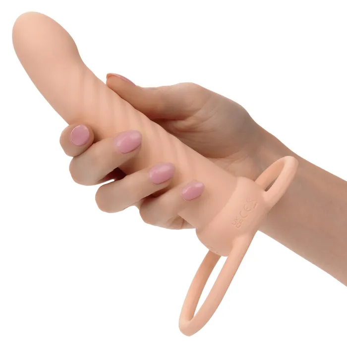 CalExotics Performance Maxx Rechargeable Ribbed Dual Penetrator Ivory Female Sex Toys CalExotics Performance Maxx Rechargeable Ribbed Dual Penetrator Ivory Female Sex Toys