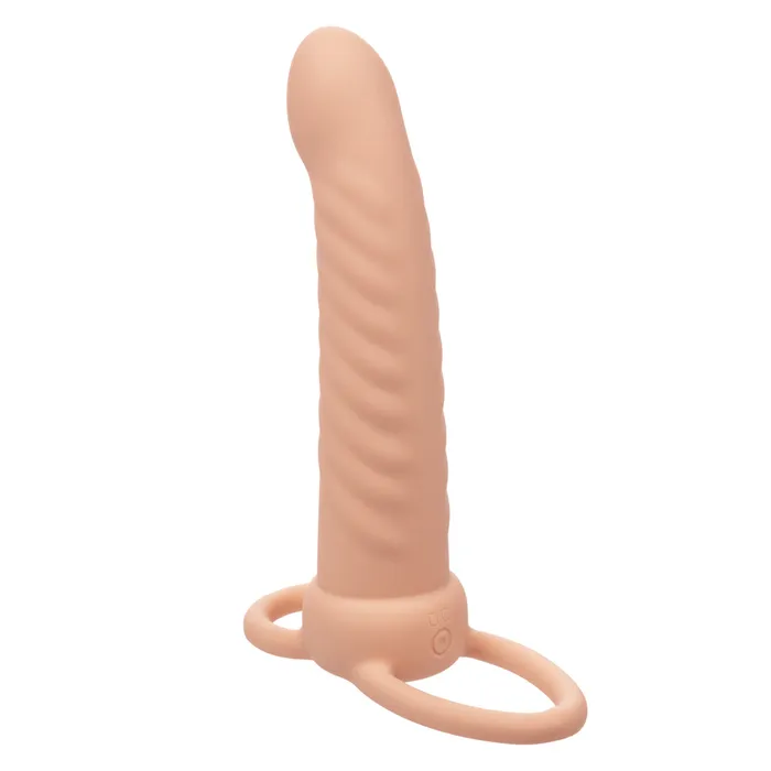 CalExotics Performance Maxx Rechargeable Ribbed Dual Penetrator Ivory Female Sex Toys CalExotics Performance Maxx Rechargeable Ribbed Dual Penetrator Ivory Female Sex Toys