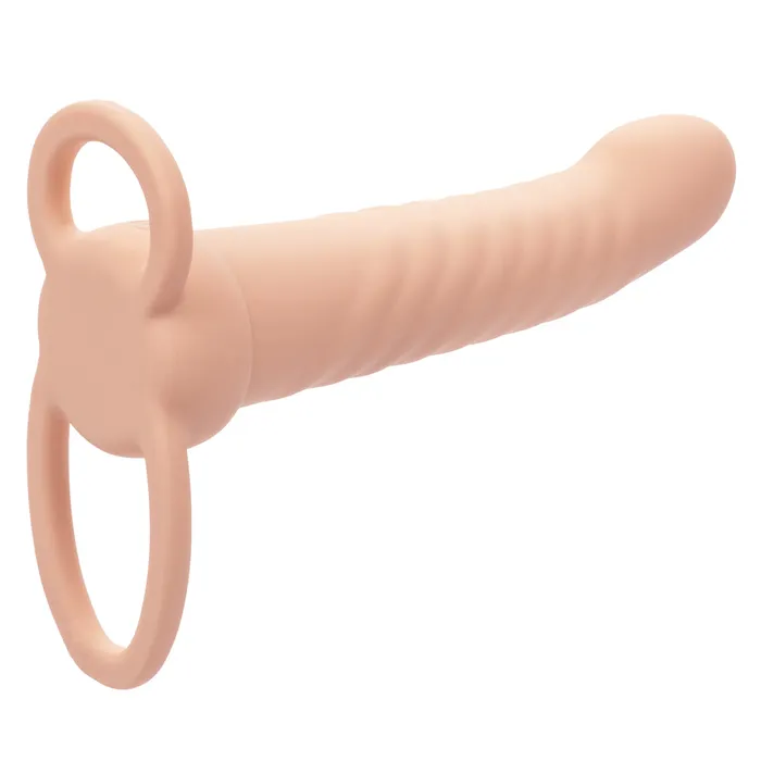 CalExotics Performance Maxx Rechargeable Ribbed Dual Penetrator Ivory Female Sex Toys CalExotics Performance Maxx Rechargeable Ribbed Dual Penetrator Ivory Female Sex Toys