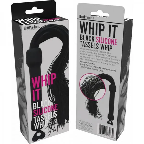 Whip It Black Pleasure Whip With Tassels Hott Products Vibrators