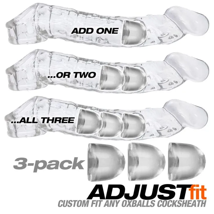 Anal OxBalls Adjustfit Insert 3 Pc Clear