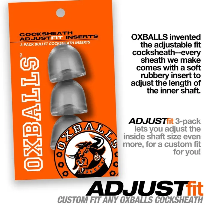 Anal OxBalls Adjustfit Insert 3 Pc Clear