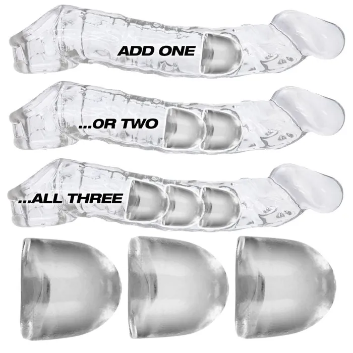 Anal OxBalls Adjustfit Insert 3 Pc Clear