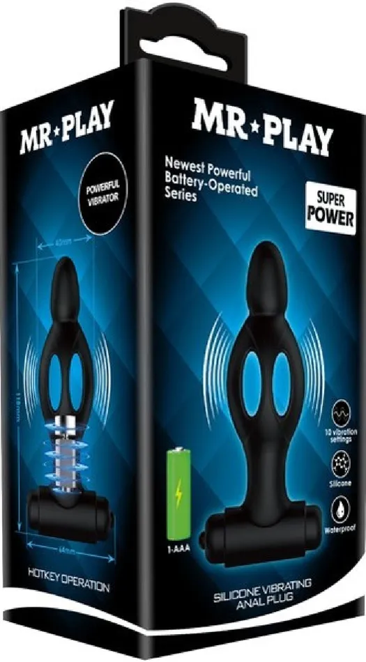 Anal Pretty Love Silicone Vibrating Anal Plug Black