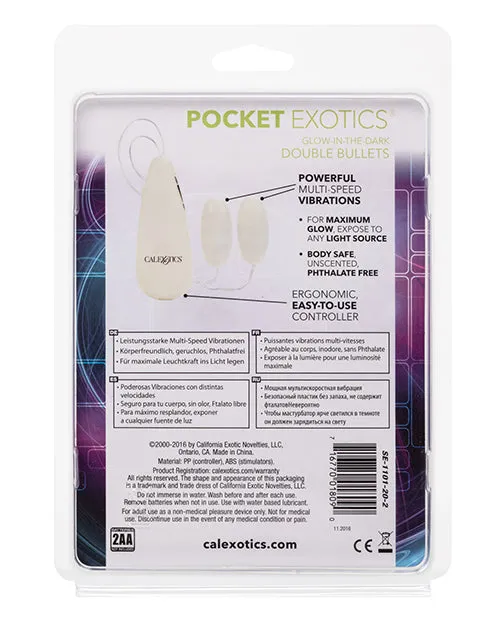 Dildos CalExotics Pocket Exotics Glow In The Dark Double Bullets