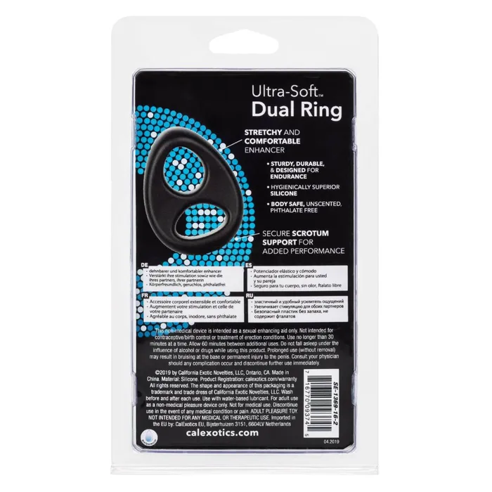 Anal California Exotic Novelties Ultra Soft Dual Ring Black from California Exotic Novelties