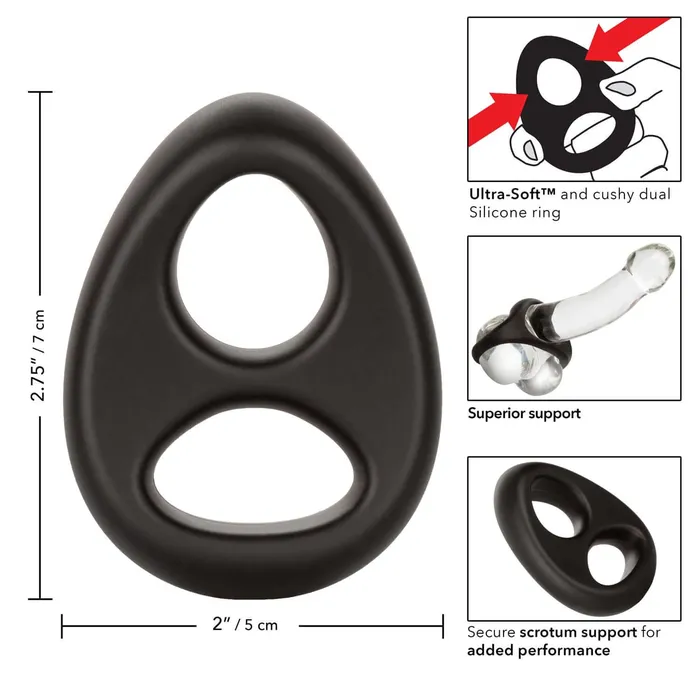 Anal California Exotic Novelties Ultra Soft Dual Ring Black from California Exotic Novelties