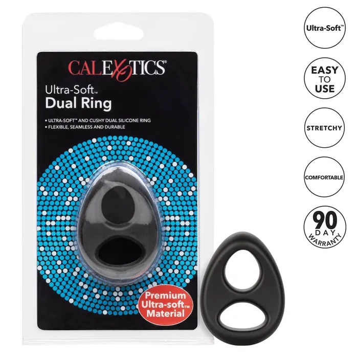 Anal California Exotic Novelties Ultra Soft Dual Ring Black from California Exotic Novelties