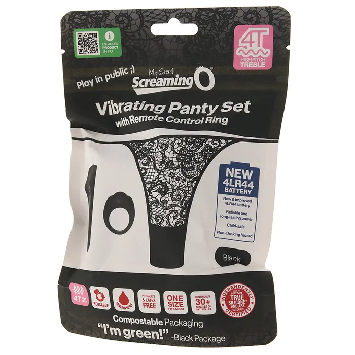 Anal My Secret Treble Remote Panty Vibe Set in Black Screaming O Anal My Secret Treble Remote Panty Vibe Set in Black Screaming O