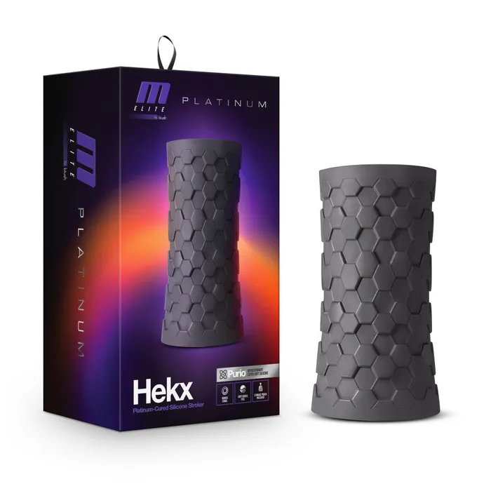 Blush M Elite Platinum By Blush Hekx Black Masturbator Stroker Male Sex Toys Blush M Elite Platinum By Blush Hekx Black Masturbator Stroker Male Sex Toys