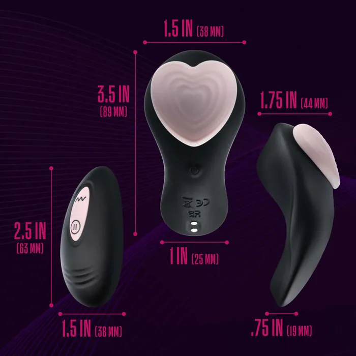 Blush Novelties Vibrators Temptasia Heart Beat Panty Vibe with Remote Pink Discreet and Powerful Pleasure