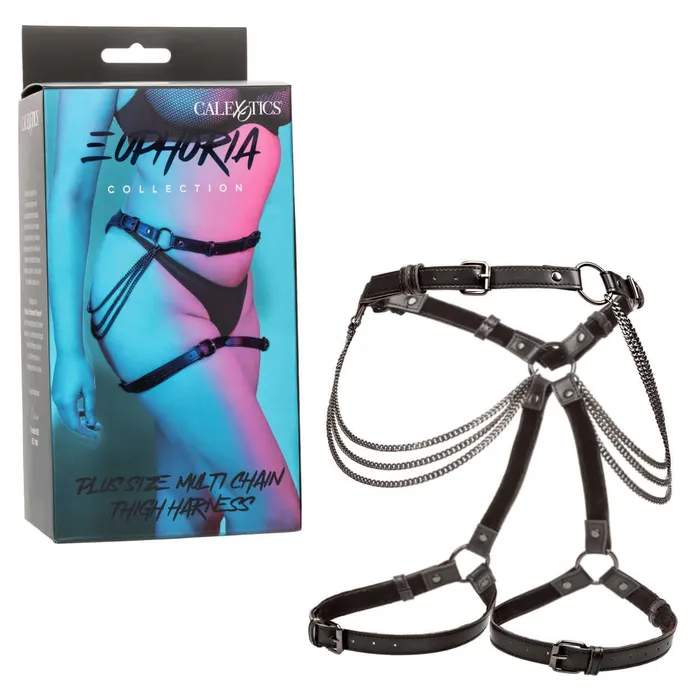 California Exotic Novelties Female Sex Toys Euphoria Plus Size Multi Chain Thigh Harness Embrace Your Curves in Style