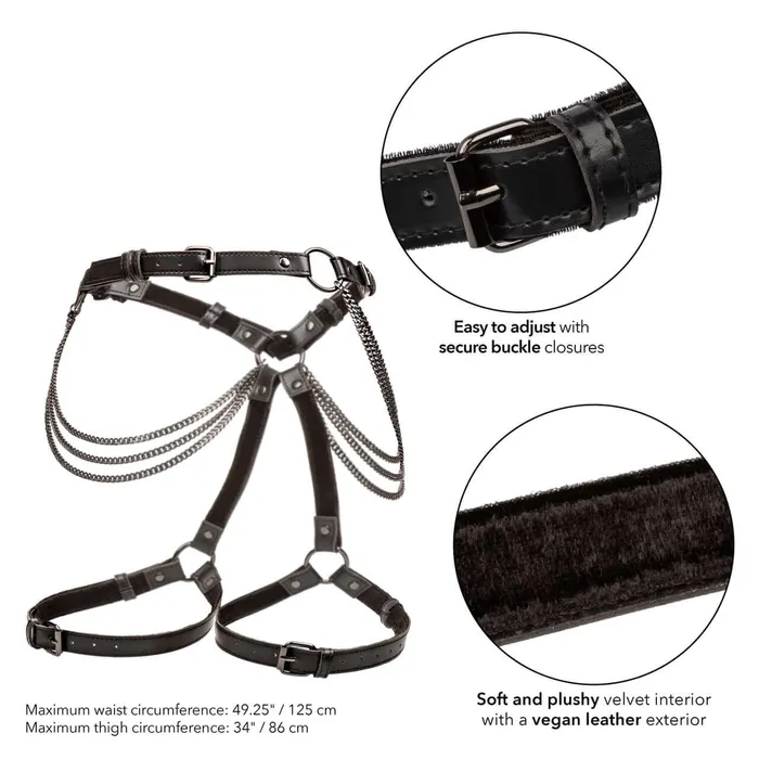California Exotic Novelties Female Sex Toys Euphoria Plus Size Multi Chain Thigh Harness Embrace Your Curves in Style