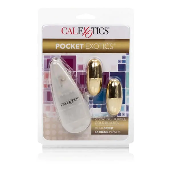 California Exotic Novelties Female Sex Toys Pocket Exotic Double Bullet Vibrator Gold