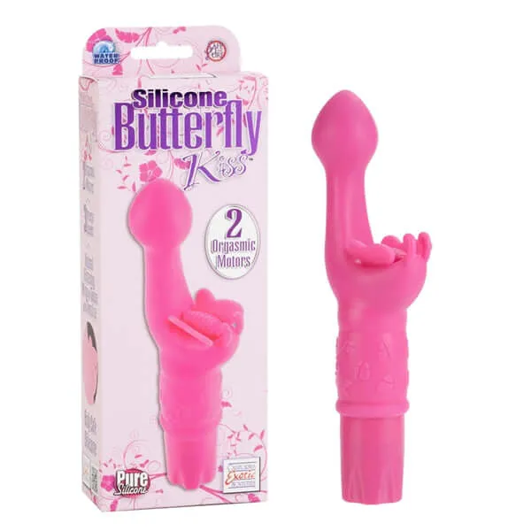 California Exotic Novelties Vibrators Silicone Butterfly Kiss Pink Vibrator