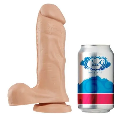 Cloud 9 Novelties Dildos Cloud 9 Working Man 7 inches Light Skin Tone Beige Dildo with Balls Your Rockstar