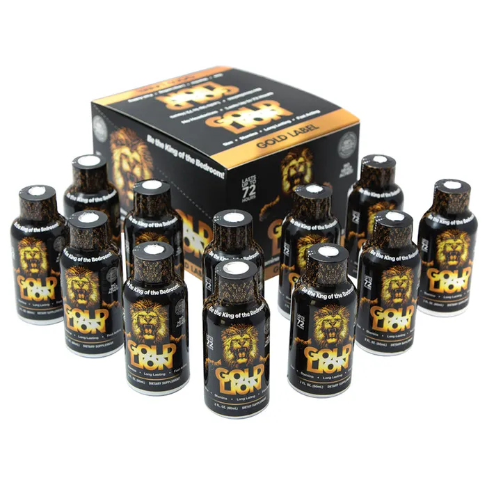 COUSINS GROUP Female Sex Toys Gold Lion Liquid Shot Display of 12