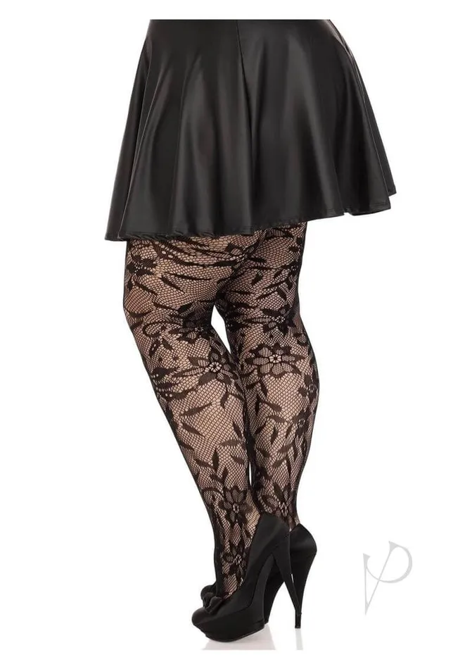 Female Sex Toys Leg Avenue Inc Plus Chantilly Floral Lace Tights 1x2x Embrace Romance in Every Step