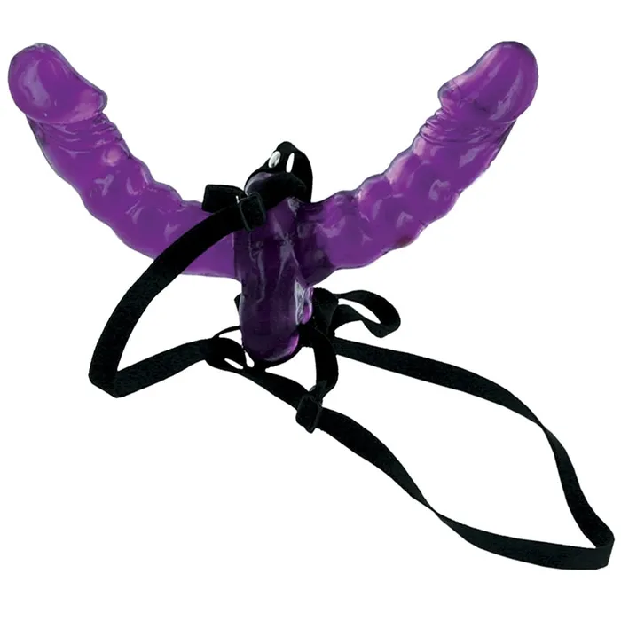Female Sex Toys PIPEDREAM Fetish Fantasy Double Delight StrapOn Purple 6