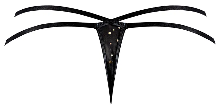 Magic Silk Lingerie Teddies And Bodies Magic Silk Glitz and Glam Split Crotch Thong Black 2XL Plus Size Lingerie