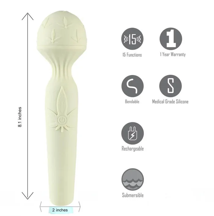 Maia Toys Vibrators Marlie Cannabis Bendable Wand Vibrating and Rechargeable Massager