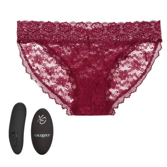 Remote Control Lace Panty Set LXL Burgundy California Exotic Novelties Female Sex Toys