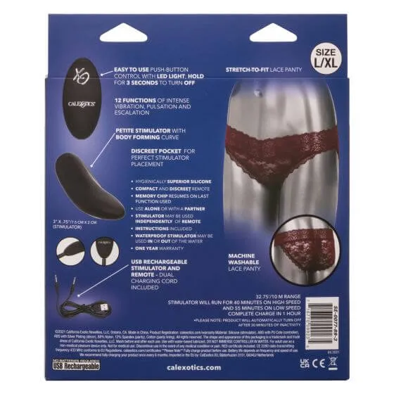 Remote Control Lace Panty Set LXL Burgundy California Exotic Novelties Female Sex Toys