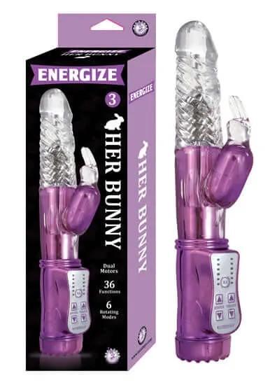 Vibrators Nasstoys Energize Her Bunny 3 Purple Rabbit Vibrator