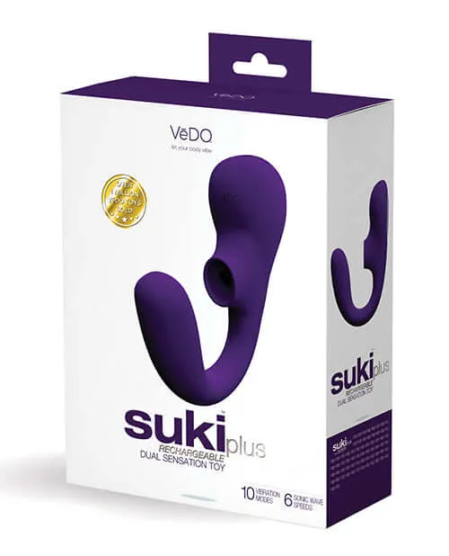 Vibrators Vedo Vedo Suki Plus Dual Sonic Vibe Deep Purple Vibrator
